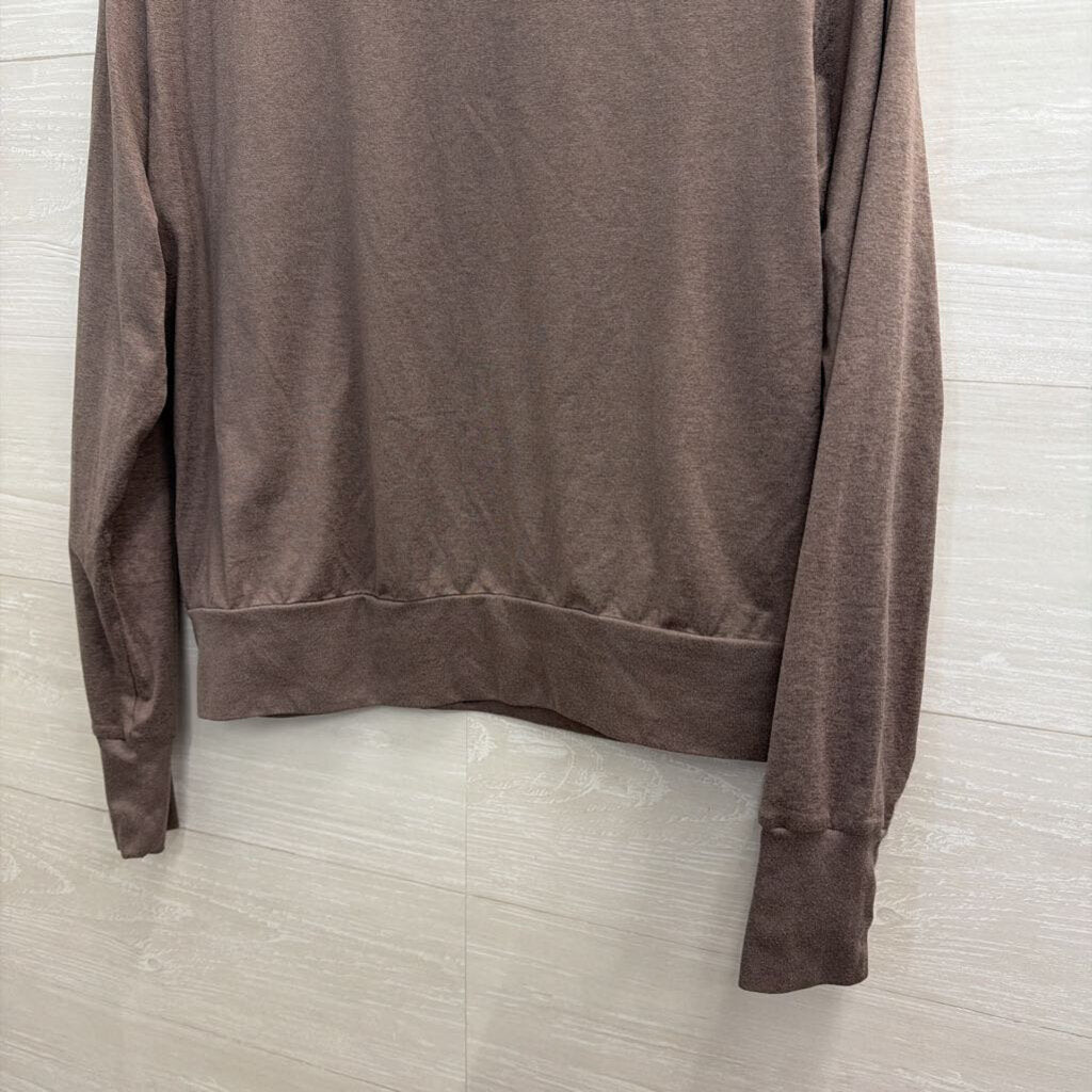 Vuori Brown Soft Cropped Long Sleeve Top Medium