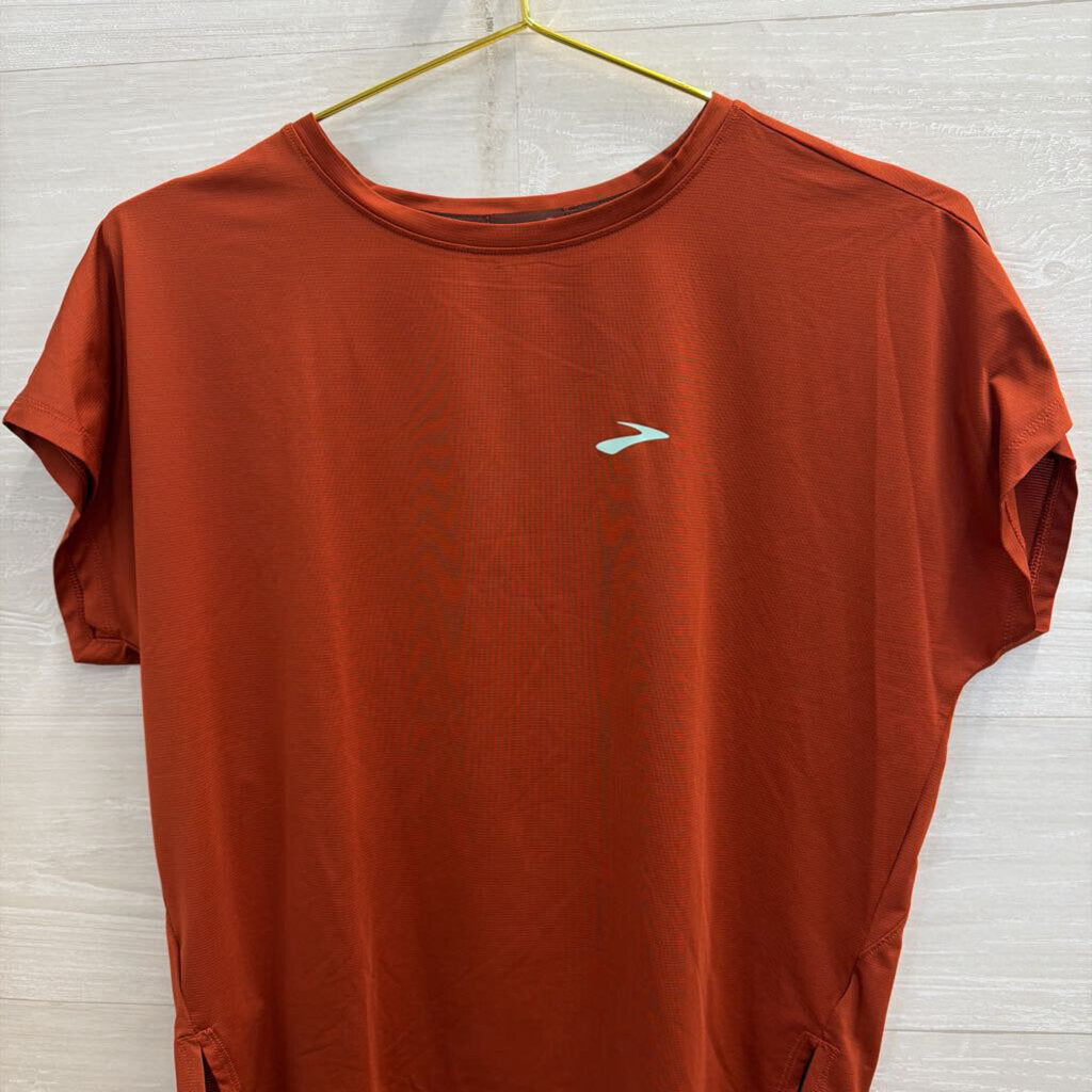 Brooks Orange Short Sleeve Athletic Top Medium