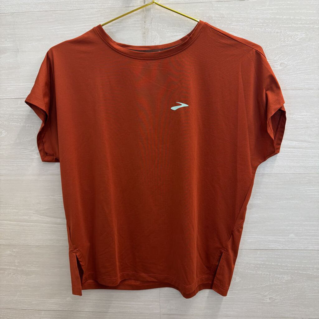 Brooks Orange Short Sleeve Athletic Top Medium