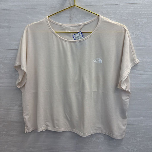 The North Face White Cropped Short Sleeve Athletic Top Large