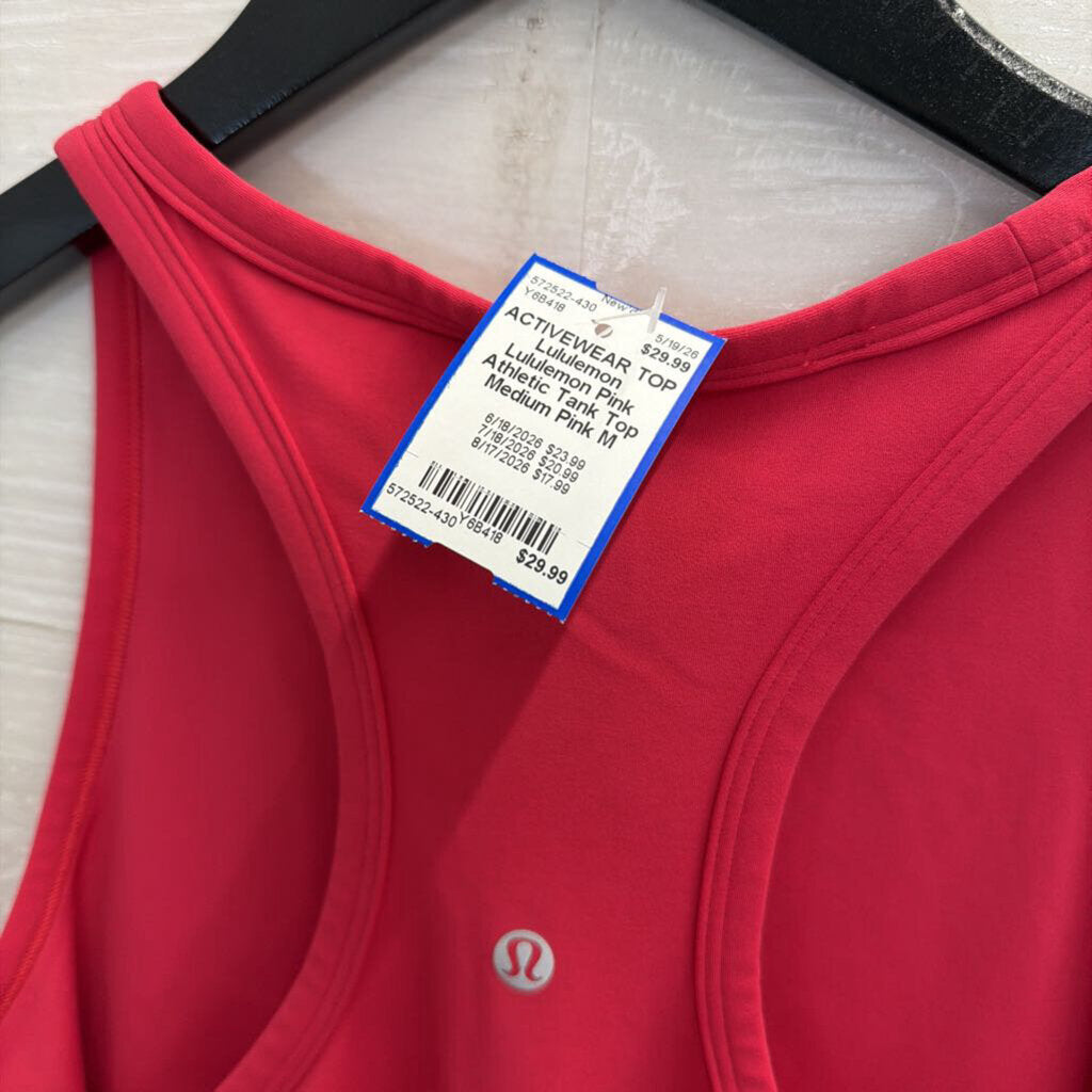 Lululemon Pink Athletic Tank Top Medium
