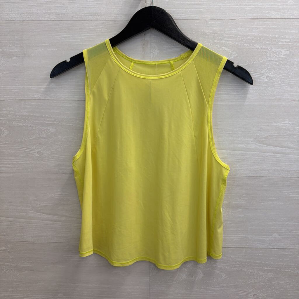 Lululemon Yellow Cropped Athletic Tank Top Medium
