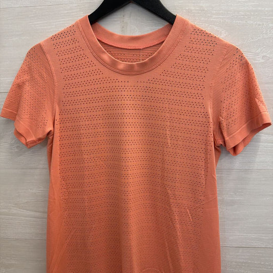 Lululemon Pink Perforated Short Sleeve Top Medium