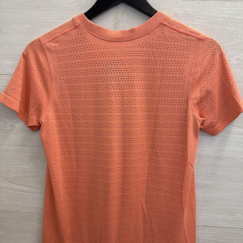 Lululemon Pink Perforated Short Sleeve Top Medium