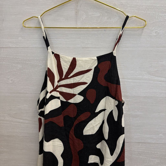 Sanctuary White/ Brown/ Black Print Shift Dress 8