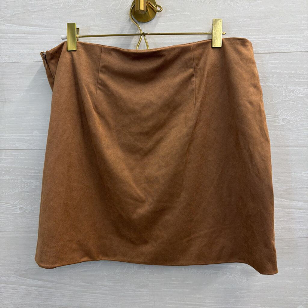Future Collective Brown Studded Suede Mini Skirt 10