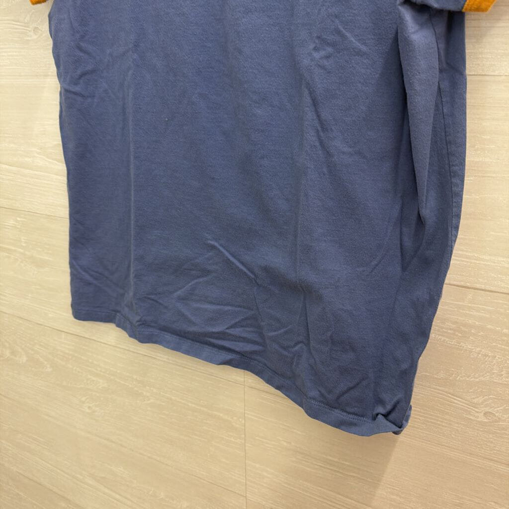 Patagonia Blue/ Brown Trim Short Sleeve Top Medium