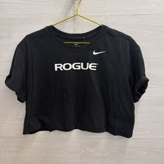 Nike Black/ White Rogue Cropped Short Sleeve Top Medium