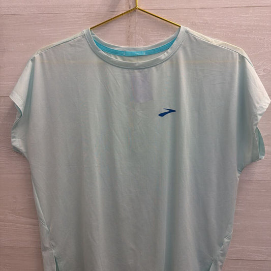 Brooks Blue Cropped Short Sleeve Top Medium