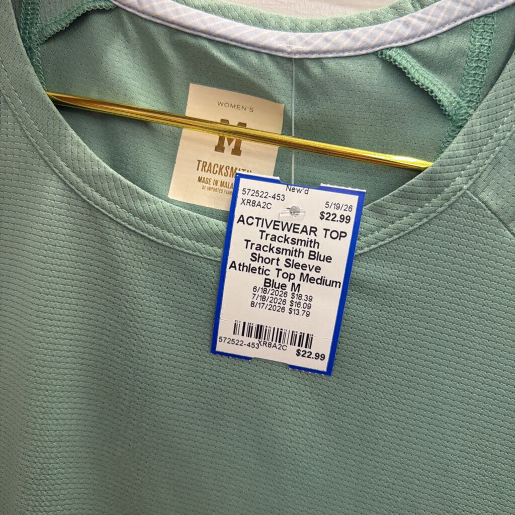 Tracksmith Blue Short Sleeve Athletic Top Medium