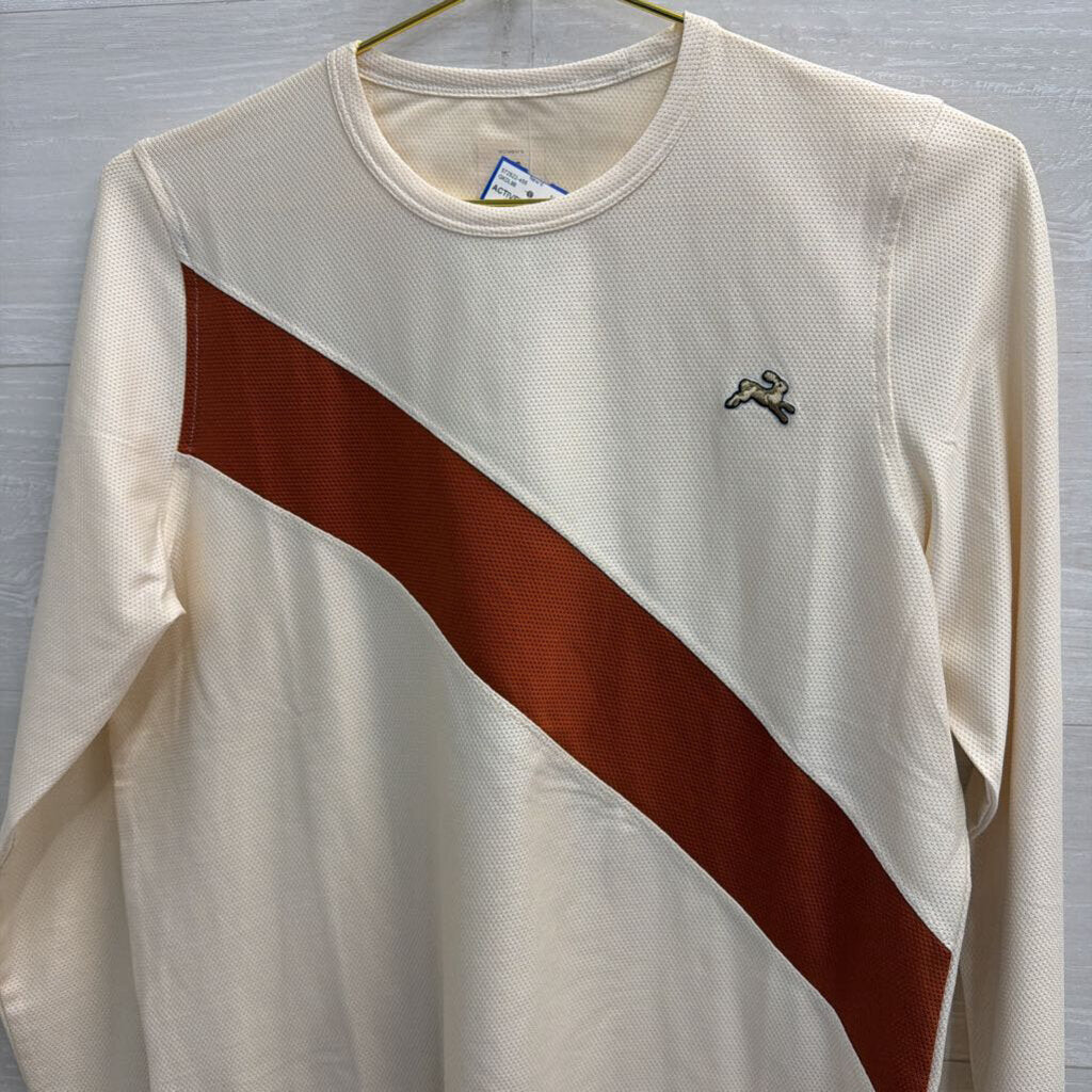 Tracksmith White/ Red Long Sleeve Athletic Top Medium