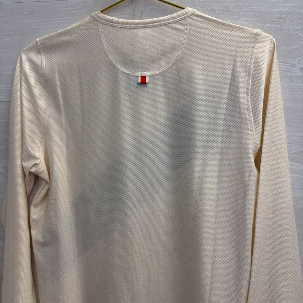 Tracksmith White/ Red Long Sleeve Athletic Top Medium
