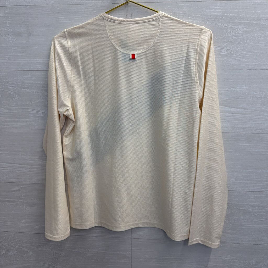 Tracksmith White/ Red Long Sleeve Athletic Top Medium