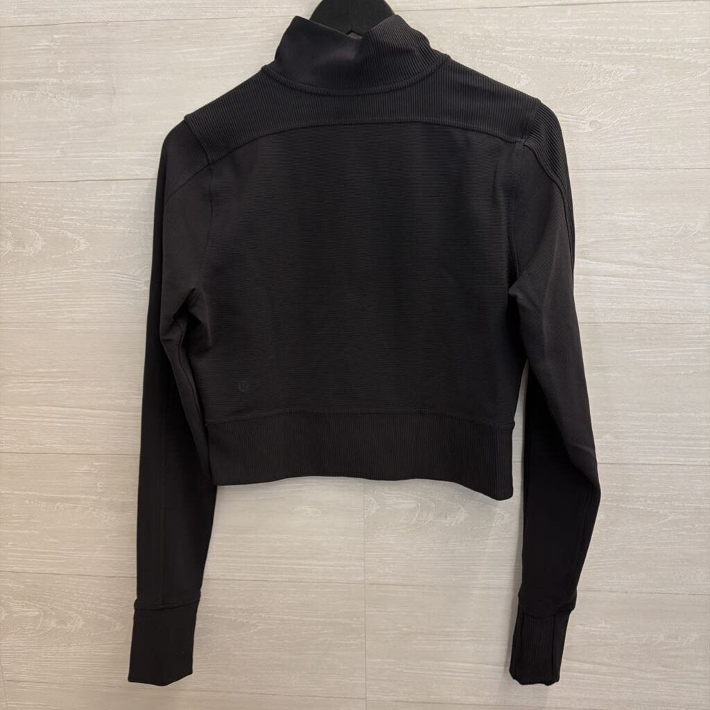 Lululemon Black Cropped Quarter Zip Pullover Medium