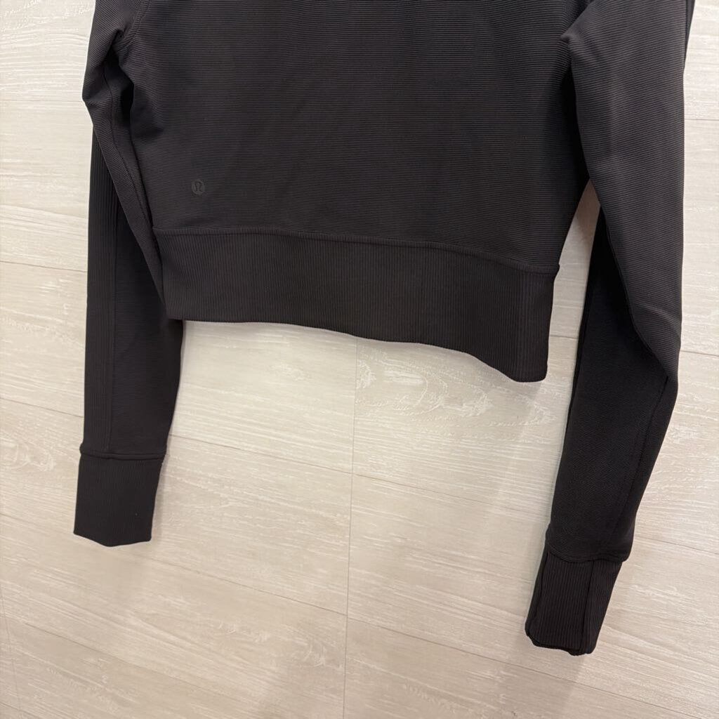 Lululemon Black Cropped Quarter Zip Pullover Medium