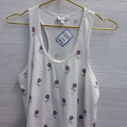 PJ Salvage White Rose Print Tank Top Small
