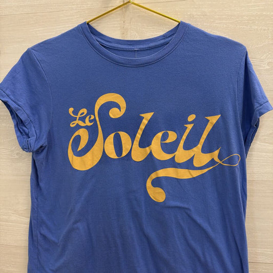 Blue Le Soleil Graphic Short Sleeve Top Medium