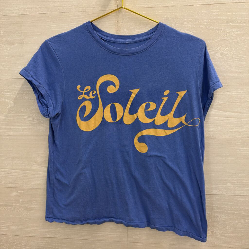 Blue Le Soleil Graphic Short Sleeve Top Medium