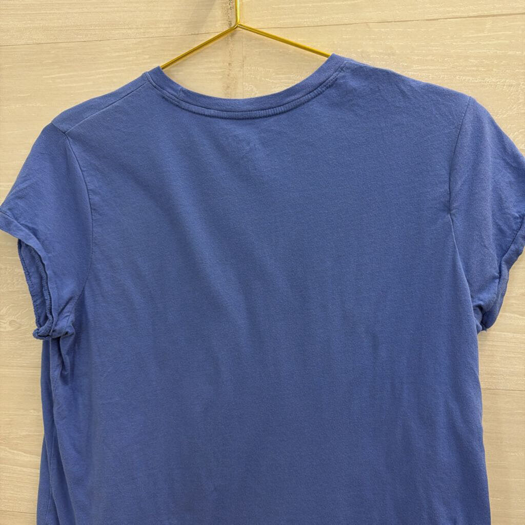 Blue Le Soleil Graphic Short Sleeve Top Medium