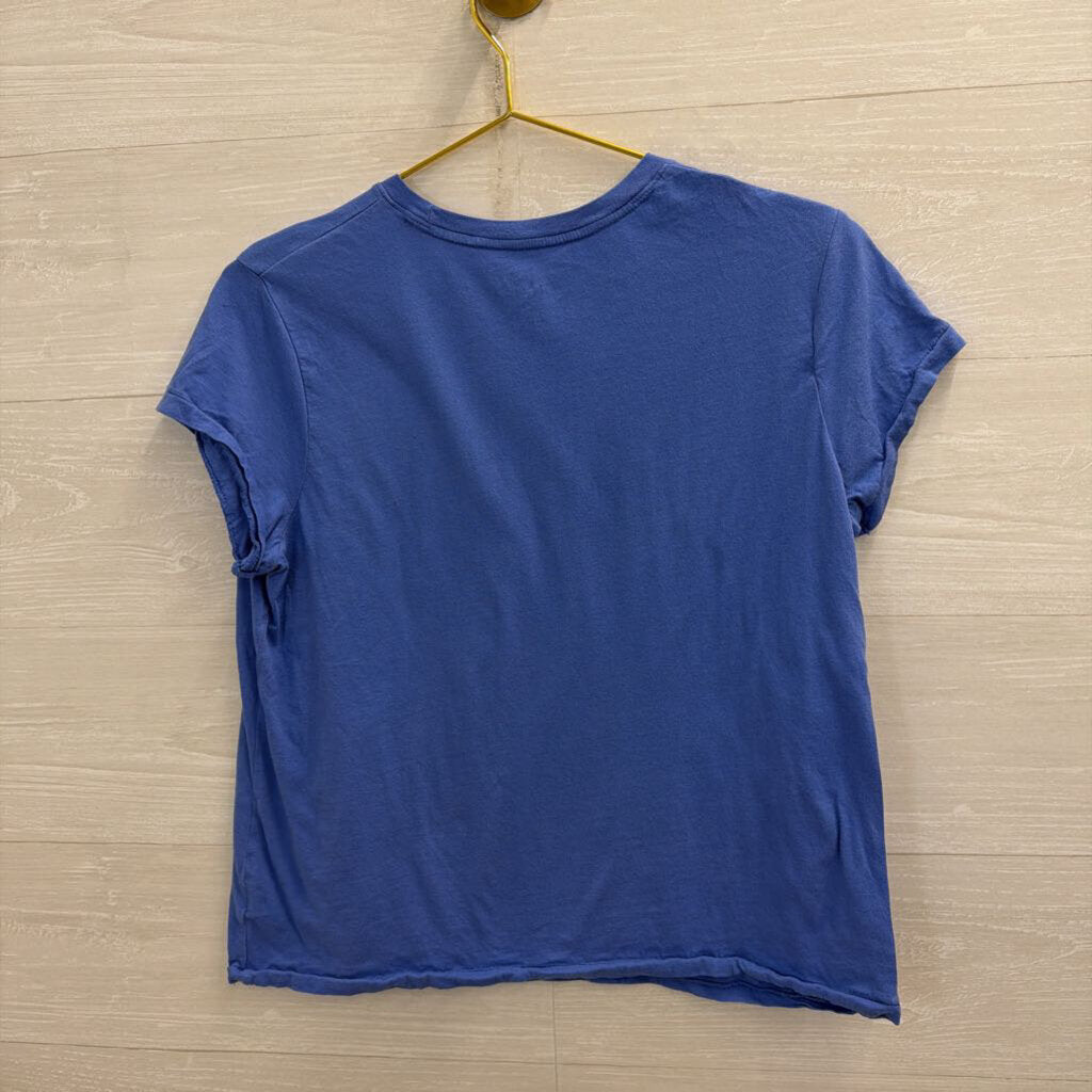 Blue Le Soleil Graphic Short Sleeve Top Medium