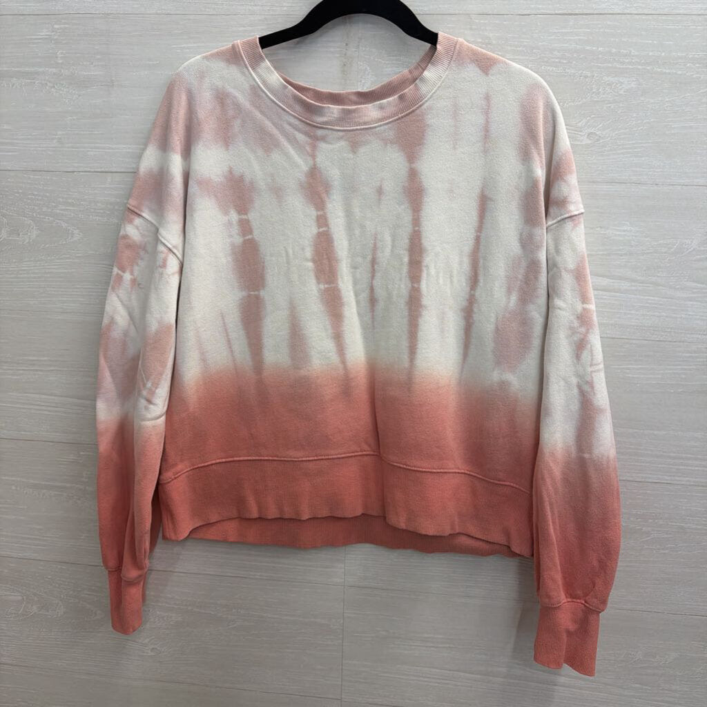 525 Pink/ White Tie Dye Crewneck Sweatshirt Large