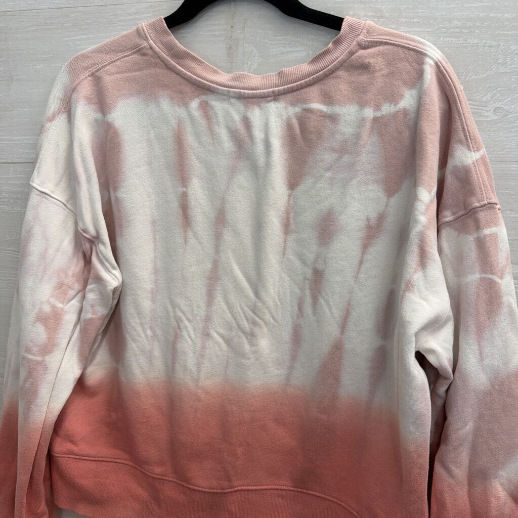 525 Pink/ White Tie Dye Crewneck Sweatshirt Large