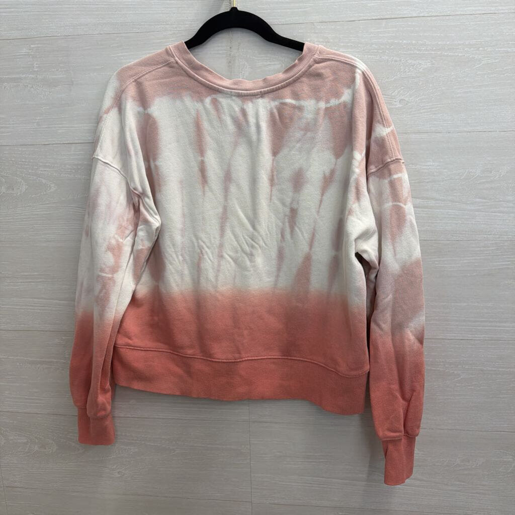525 Pink/ White Tie Dye Crewneck Sweatshirt Large