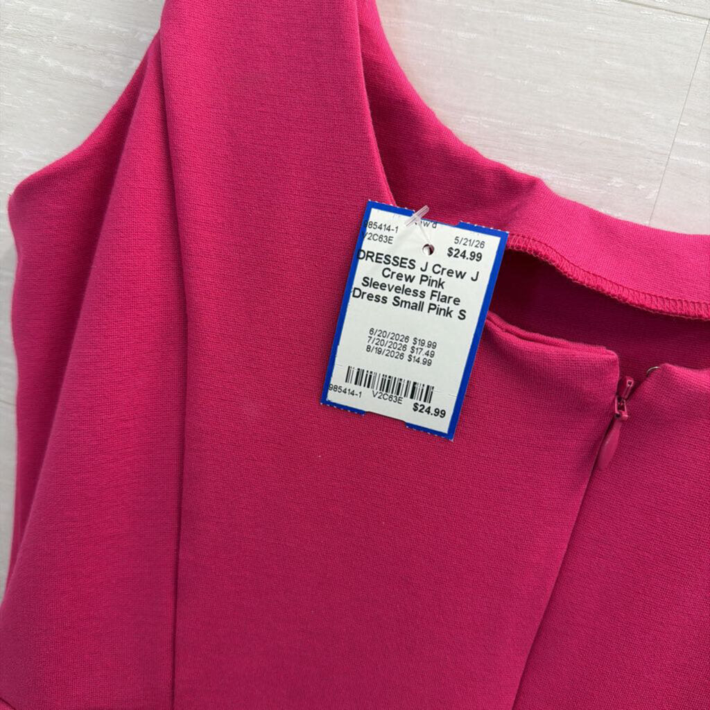 J Crew Pink Sleeveless Flare Dress Small
