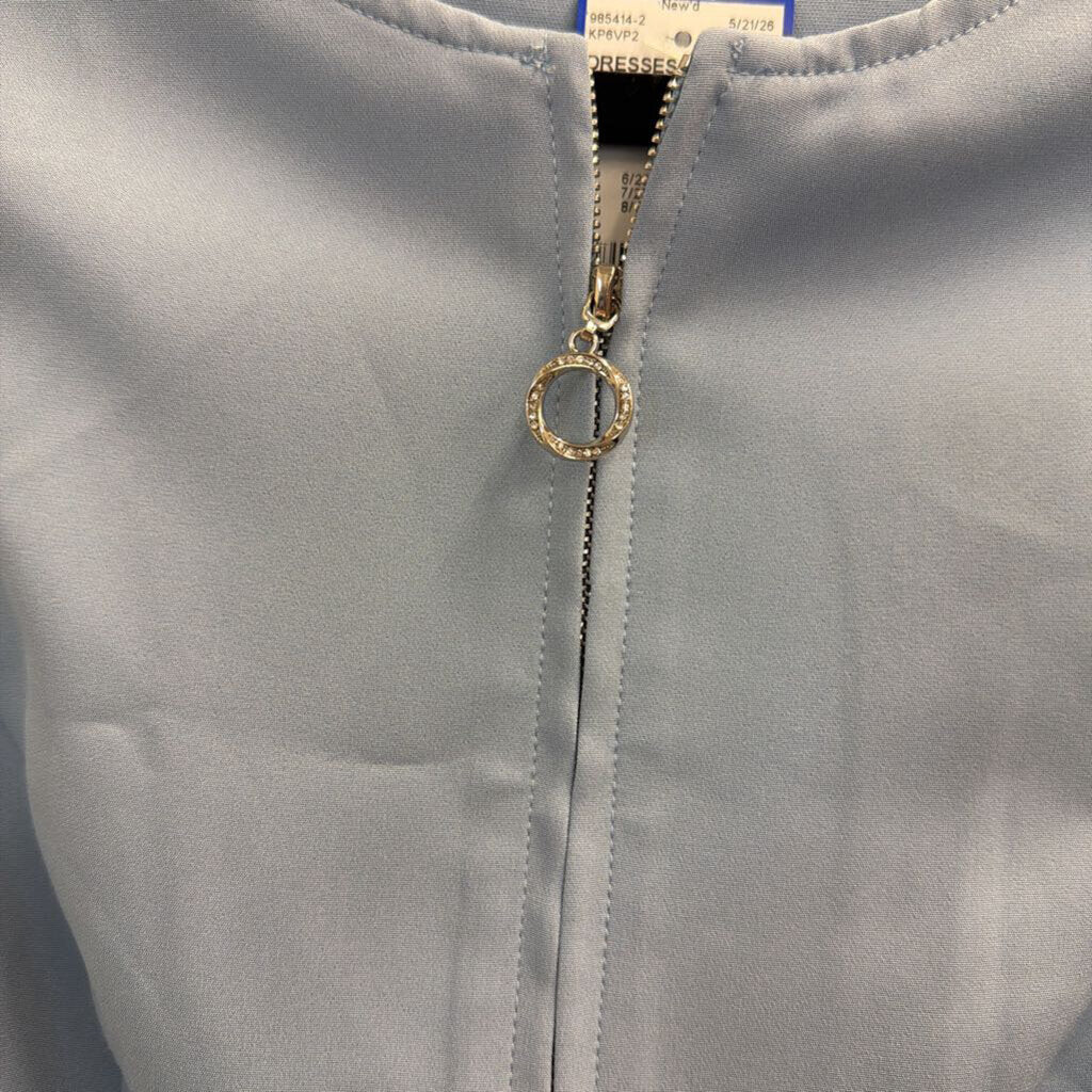 Allegra K Blue Sleeveless Zip Front Dress Small