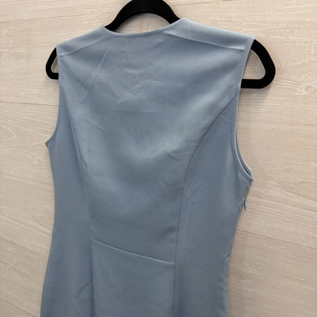 Allegra K Blue Sleeveless Zip Front Dress Small