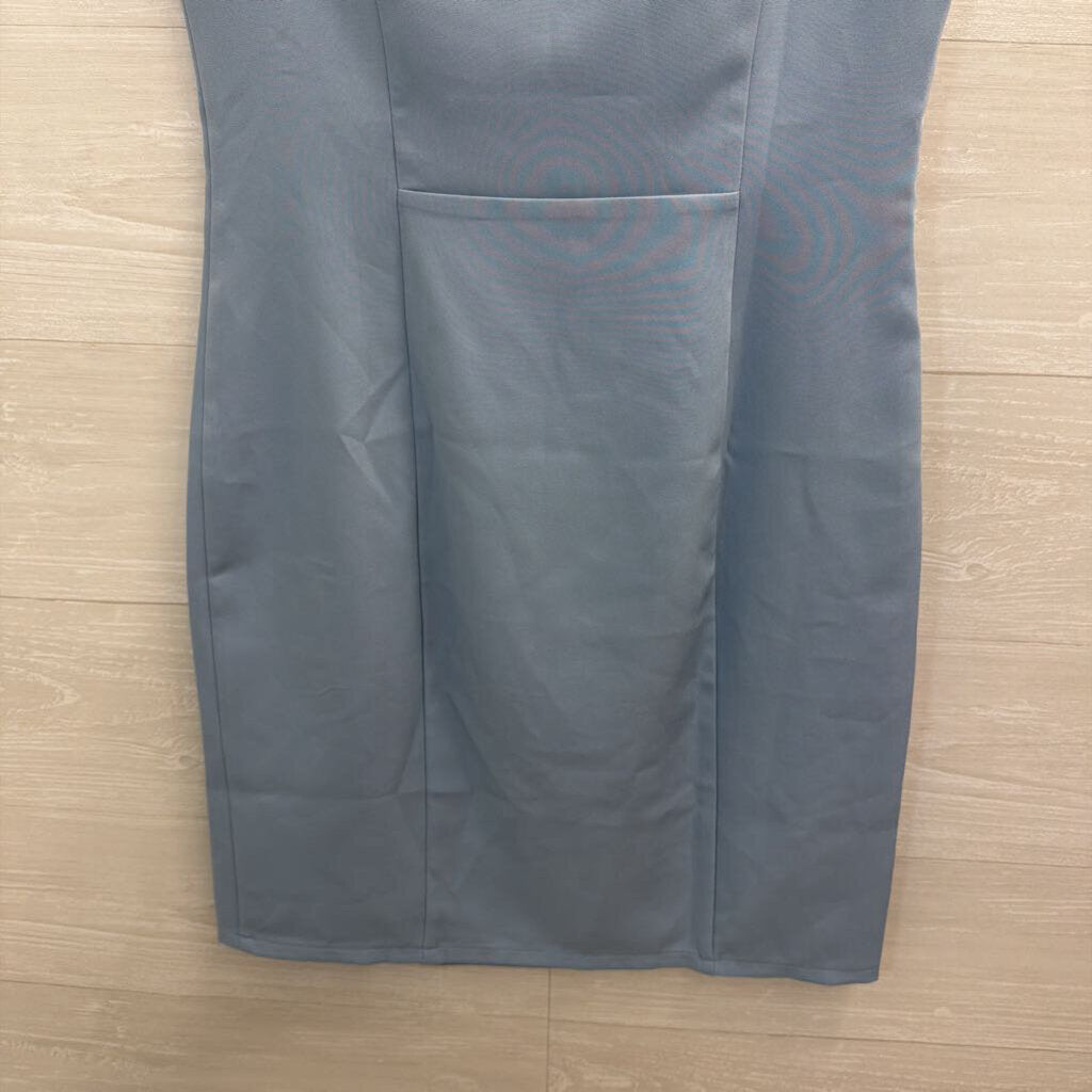 Allegra K Blue Sleeveless Zip Front Dress Small