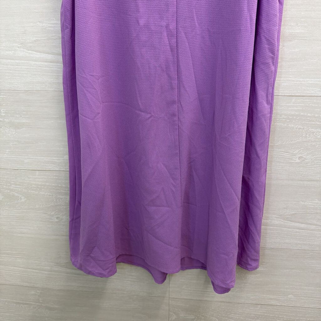 She and Sky Purple High Neck Sleeveless Dress Small