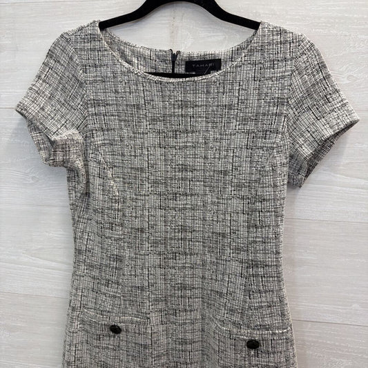 Tahari White/ Black Print Short Sleeve Dress 4