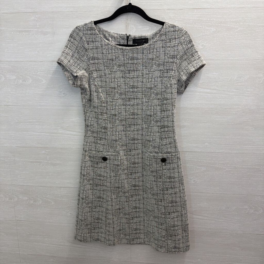 Tahari White/ Black Print Short Sleeve Dress 4