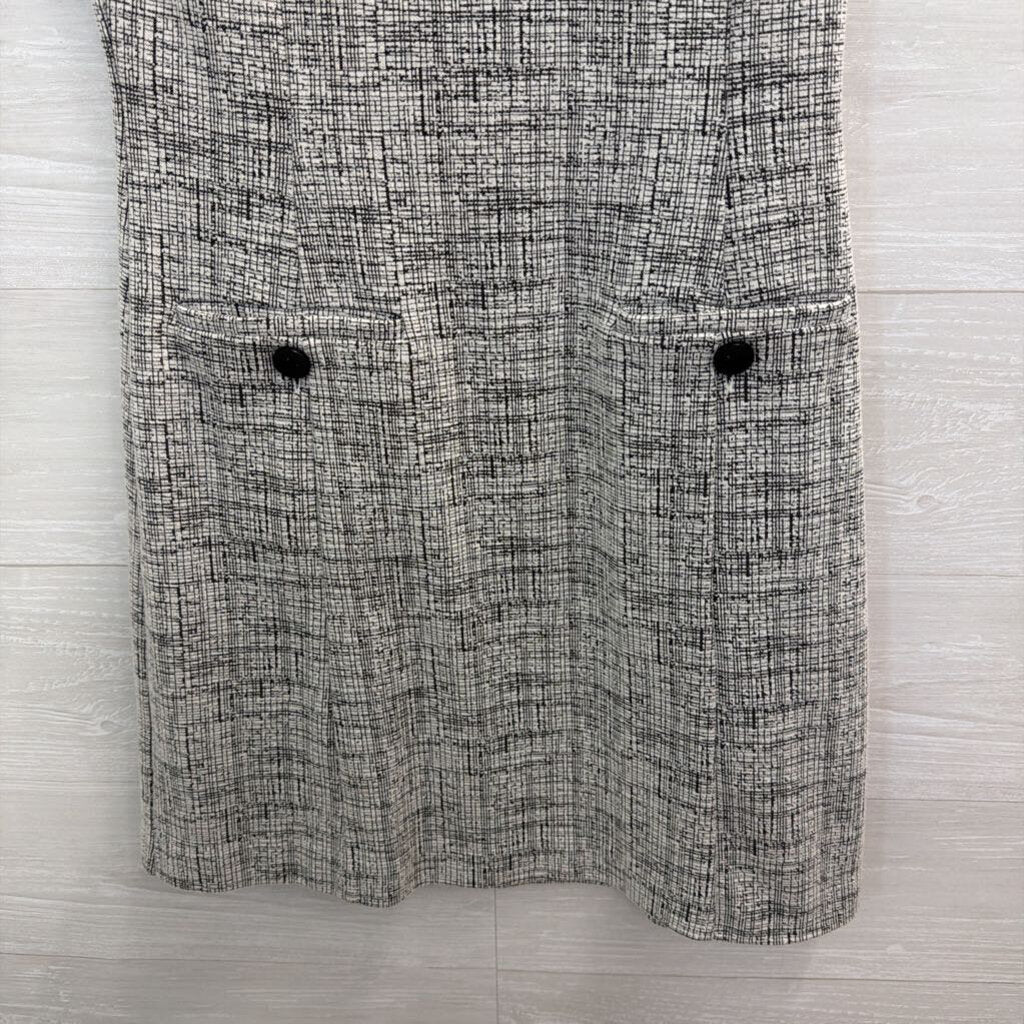 Tahari White/ Black Print Short Sleeve Dress 4