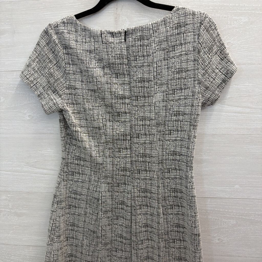 Tahari White/ Black Print Short Sleeve Dress 4