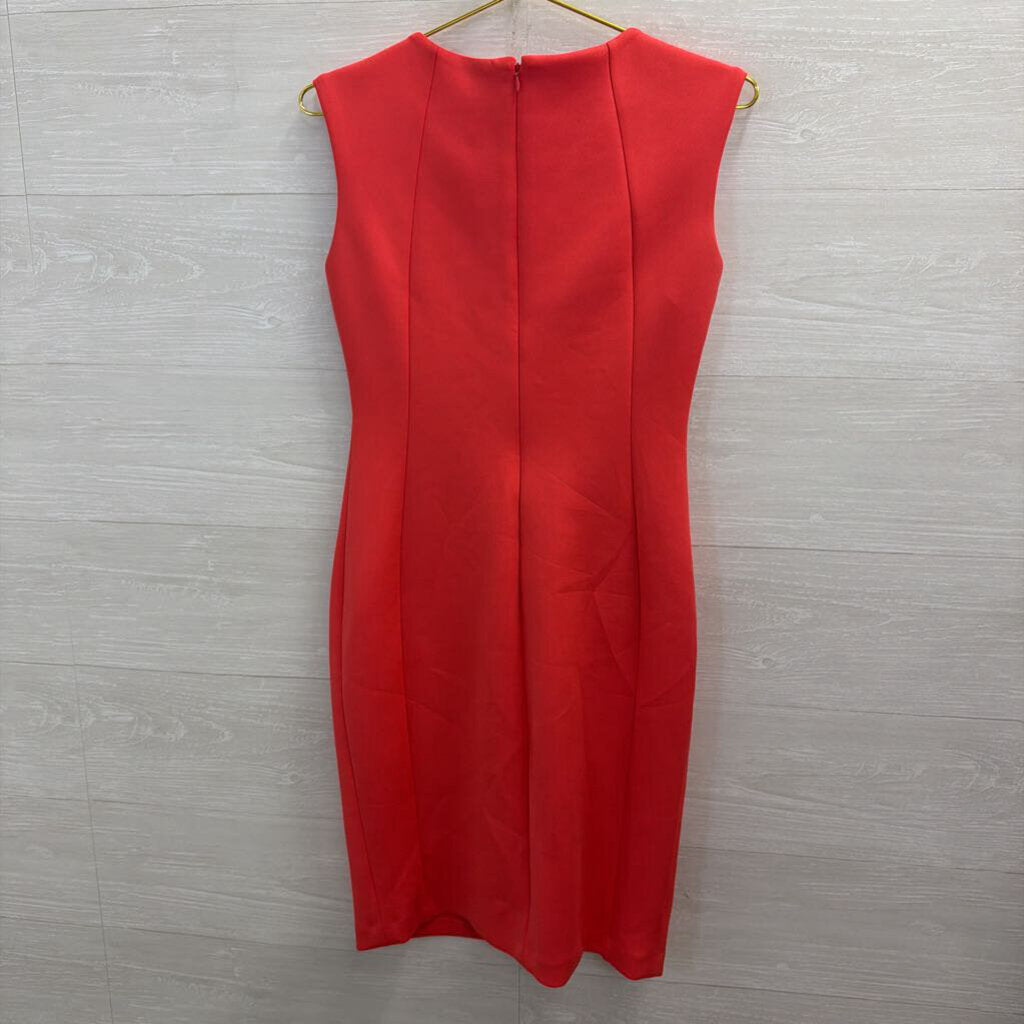 Calvin Klein Salmon Grommet Neck Detail Sleeveless Dress 4