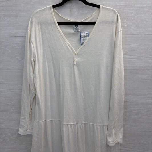 Gap White 100% Cotton Long Sleeve Maxi Dress Medium