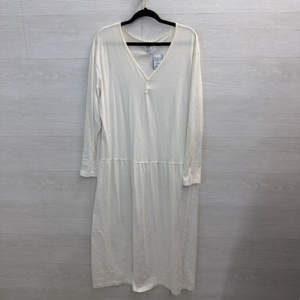 Gap White 100% Cotton Long Sleeve Maxi Dress Medium