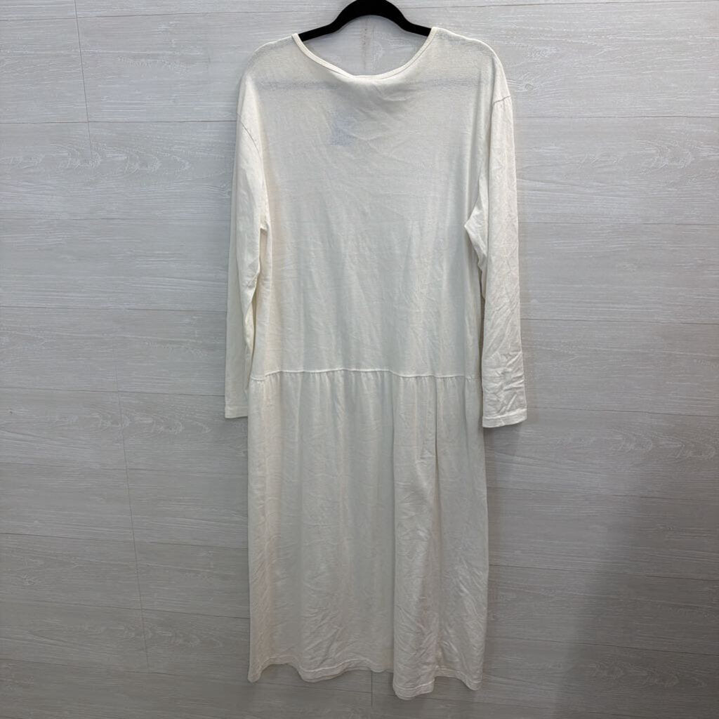 Gap White 100% Cotton Long Sleeve Maxi Dress Medium