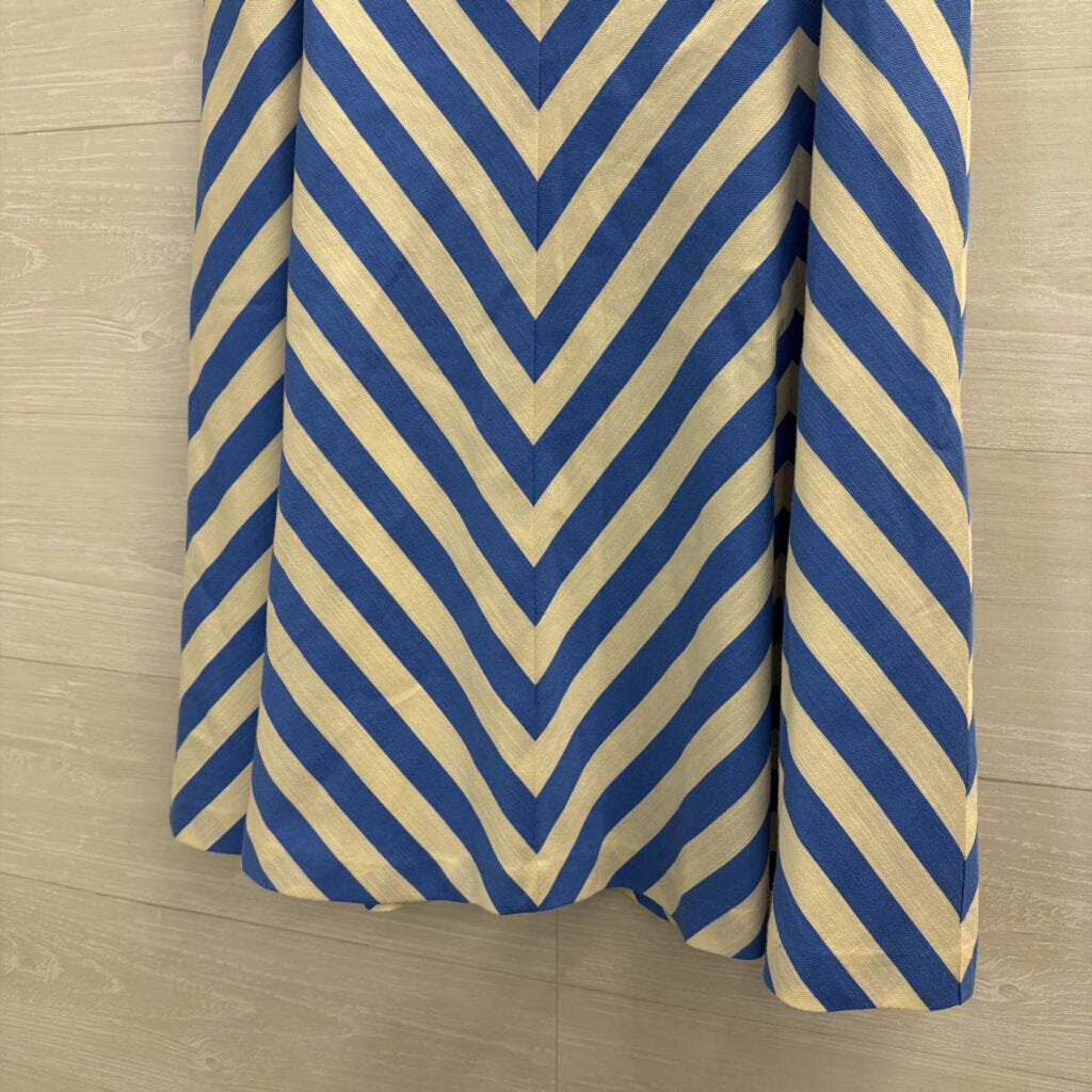 Talbots White/ Blue Print Midi Skirt 10