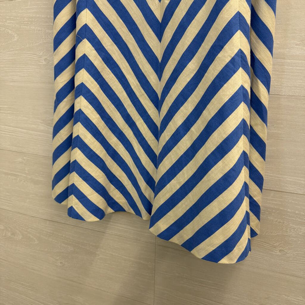 Talbots White/ Blue Print Midi Skirt 10