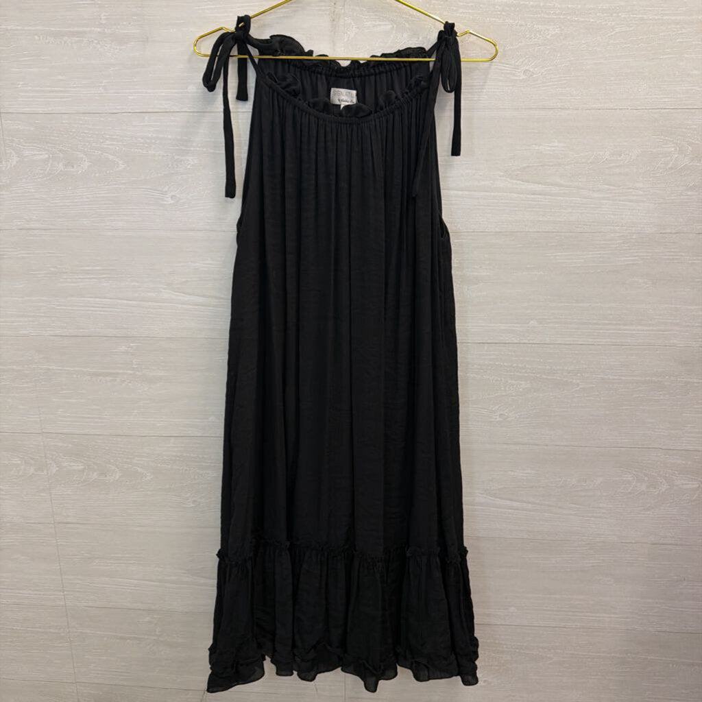 Signature by Robbie Bee Black Sleeveless Tie Strap Dress 1X