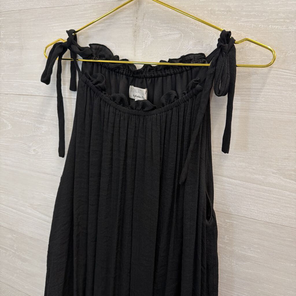 Signature by Robbie Bee Black Sleeveless Tie Strap Dress 1X