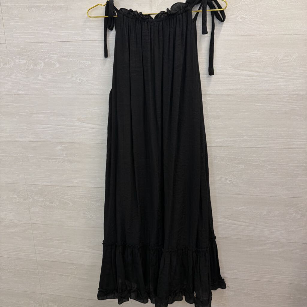 Signature by Robbie Bee Black Sleeveless Tie Strap Dress 1X