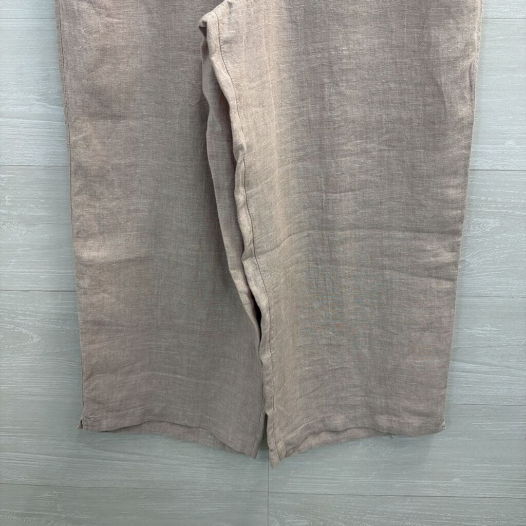 Cynthia Rowley Purple 100% Linen Wide Leg Pull On Pants Large