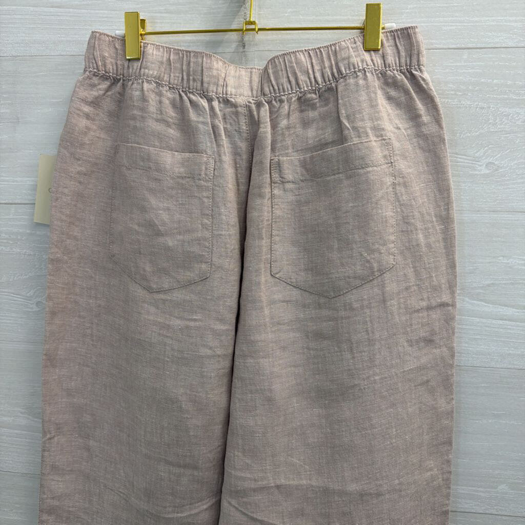 Cynthia Rowley Purple 100% Linen Wide Leg Pull On Pants Large