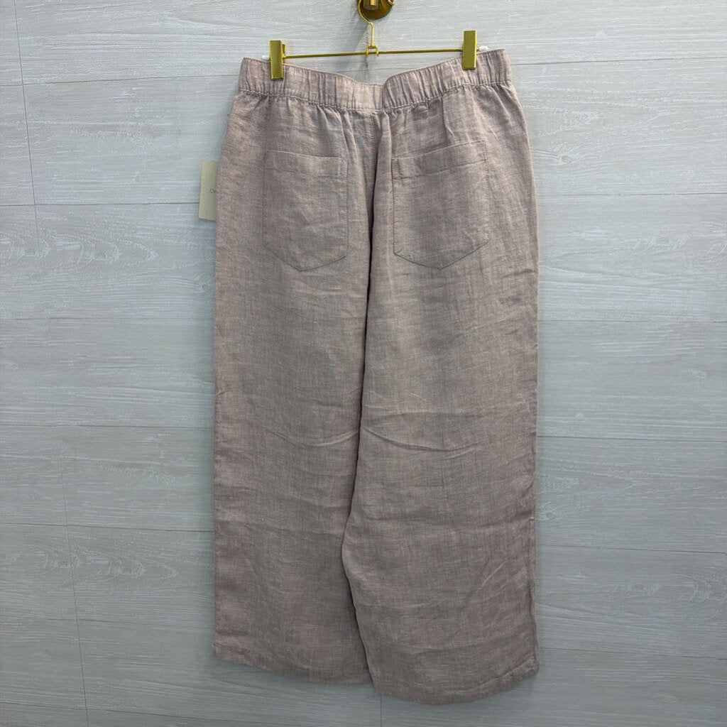 Cynthia Rowley Purple 100% Linen Wide Leg Pull On Pants Large