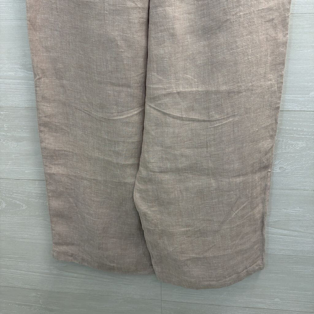 Cynthia Rowley Purple 100% Linen Wide Leg Pull On Pants Large