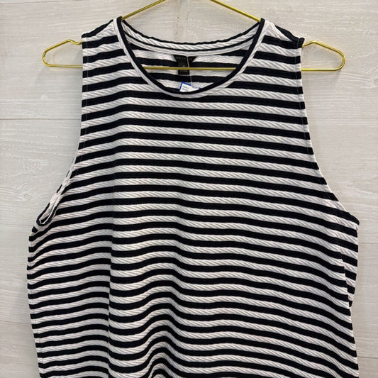 Ann Taylor White/ Black Striped Tank Top Extra Large